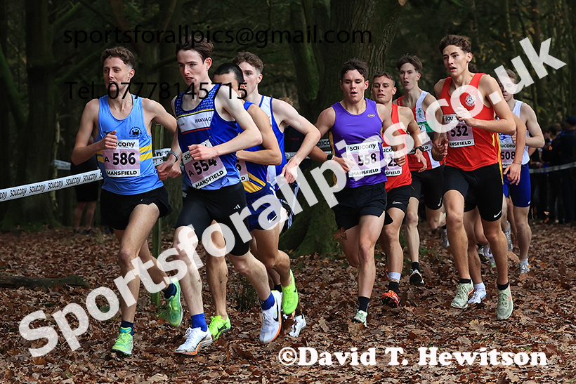 Junior Mens 2024 National Cross Country Relays, Berry Hill Park, Mansfield.   Photo: David T. Hewitson/Sports for All Pics